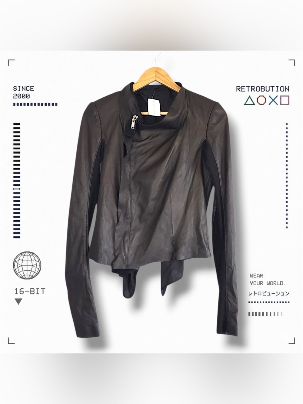 NWT Rick Owens Tecuatl S/S 20 Lambskin Leather Biker Jacket Brown Size 8 / 44